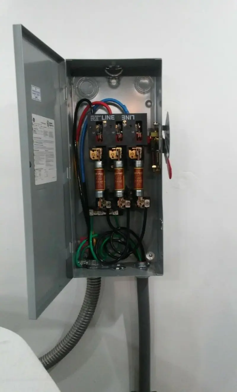 Three-phase disconnect switch installed for Electrical Wiring & Rewiring in Wesley Chapel